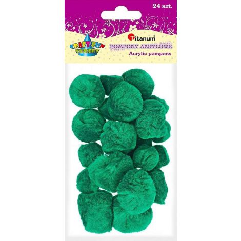 Pompony kreatywne Titanum Zielone, 24szt